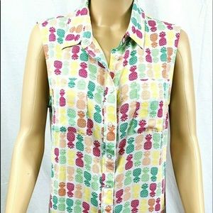 Talbots blouse size large petite sleeveless casual